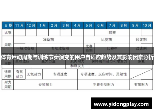 体育运动周期与训练节奏演变的用户自适应趋势及其影响因素分析