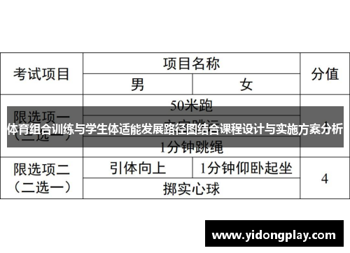 体育组合训练与学生体适能发展路径图结合课程设计与实施方案分析